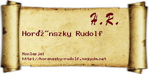 Horánszky Rudolf névjegykártya